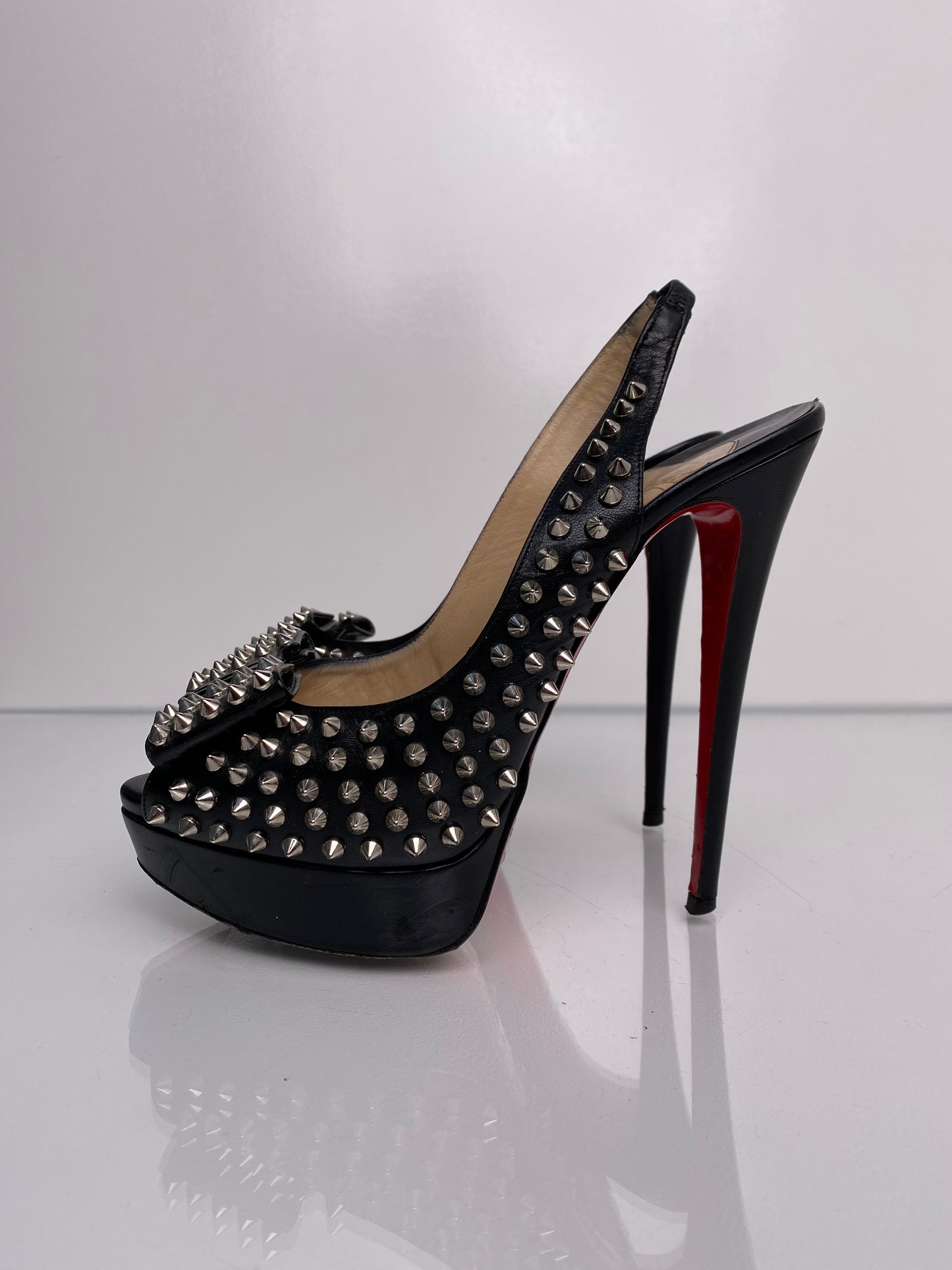 Christian Louboutin Black Studded Pumps, 42