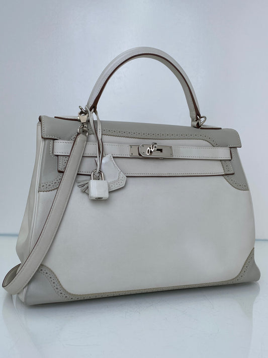 Hermes Kelly 32 Ghillies Gris Swift PHW #P
