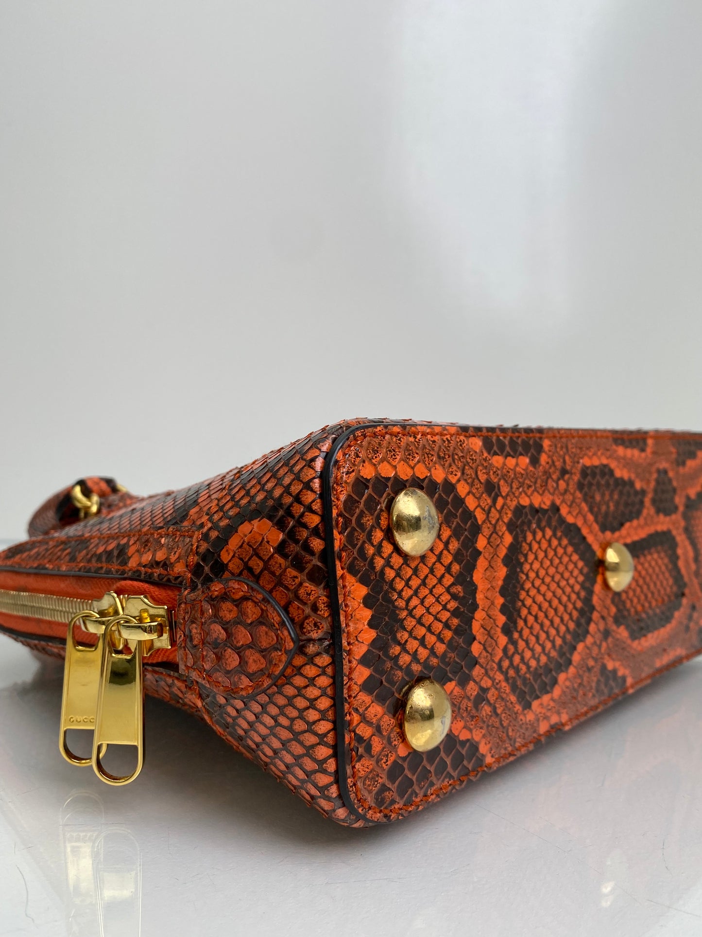 Gucci Orange 1955 Horsebit Small Top Handle Bag GHW