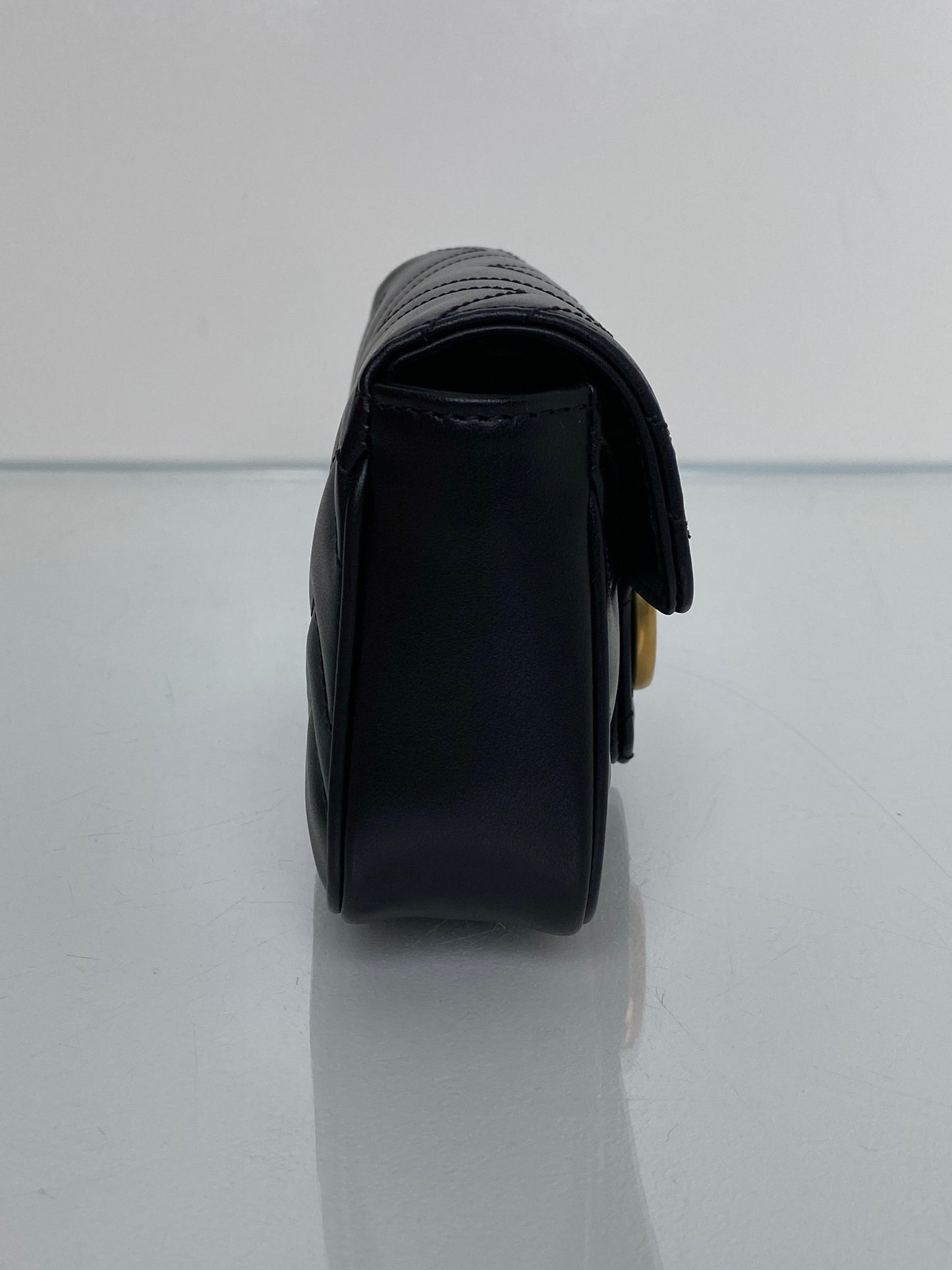 Gucci Black GG Marmont Mini Crossbody Bag GHW