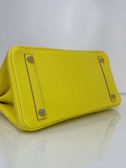 Hermes Birkin 30 Lime Clemence PHW #U