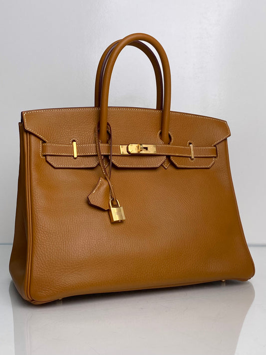 Hermes Birkin 35 Gold Ardennes GHW #B