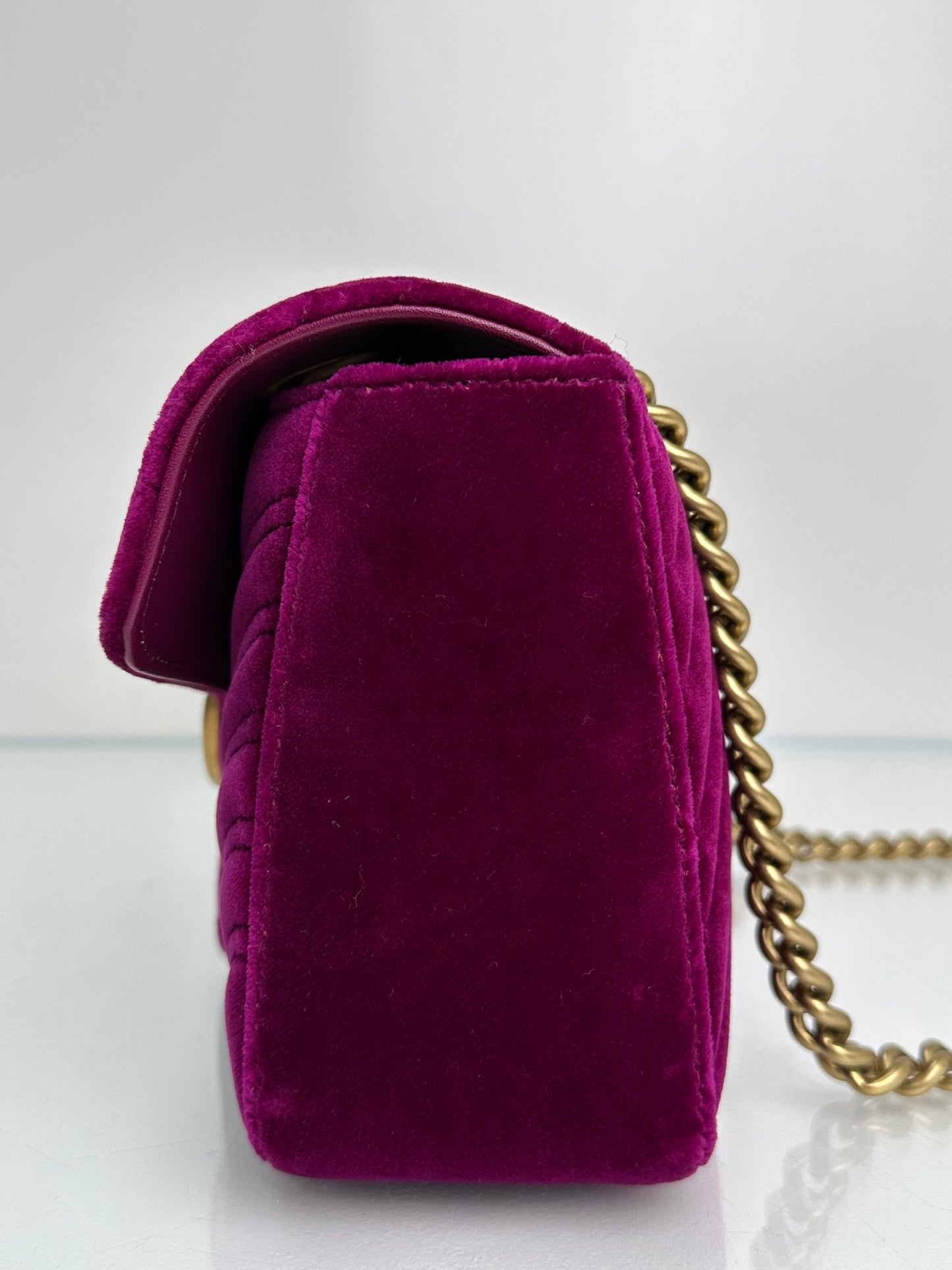 Gucci Purple Velvet Marmont Bag GHW