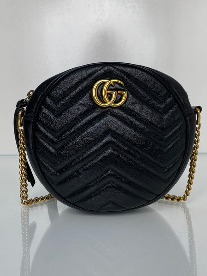 Gucci Black GG Round Marmont GHW