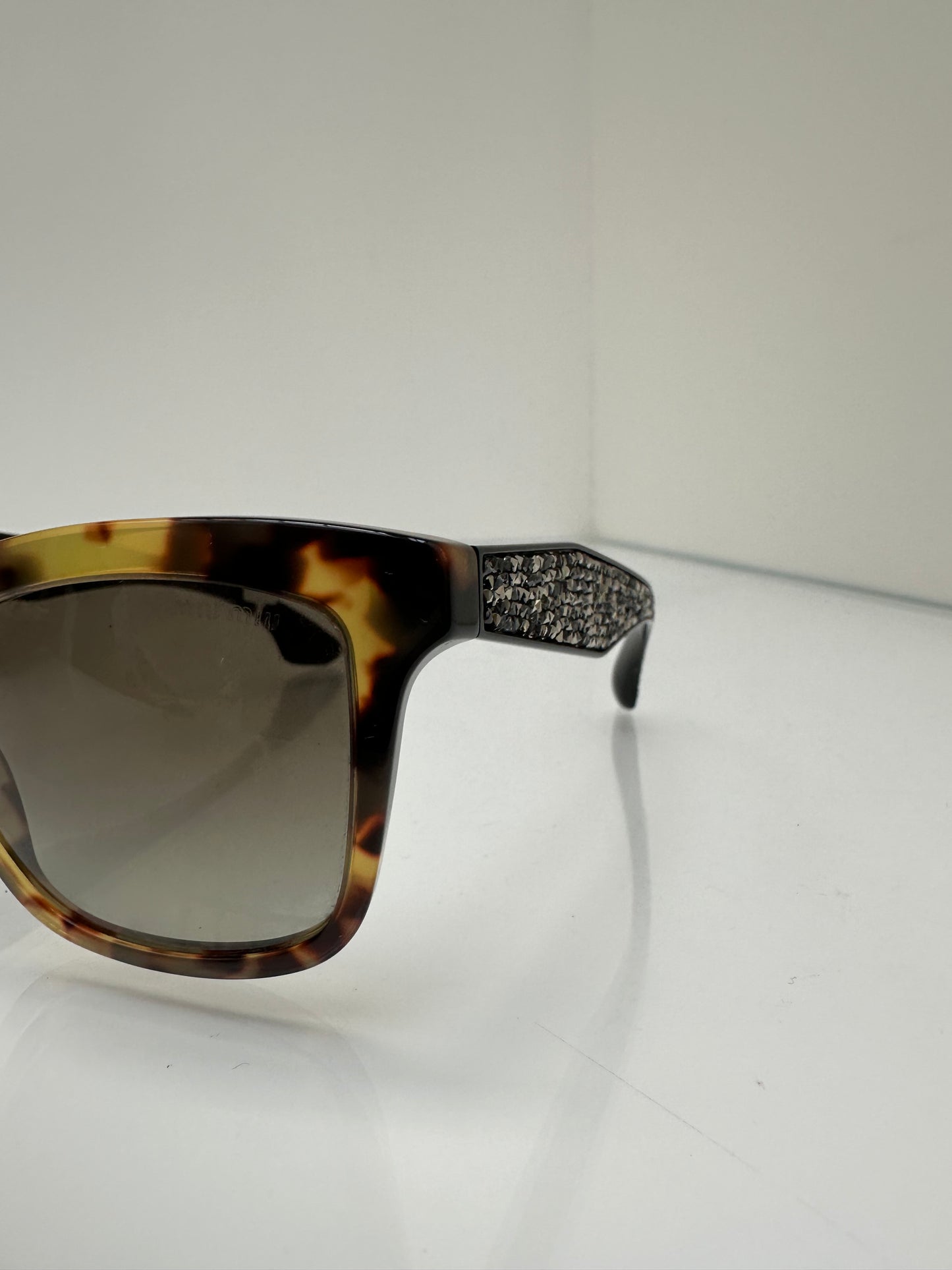 Miu Miu Tortoise Studded Sunglasses