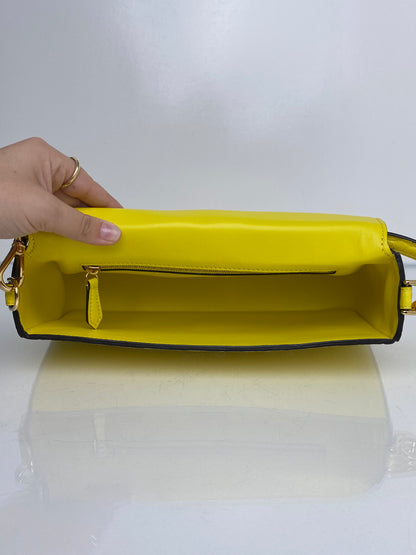 Fendi Yellow Croc Baguette Bag GHW