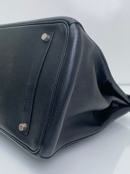 Hermes Birkin 35 Noir Clemence PHW #G