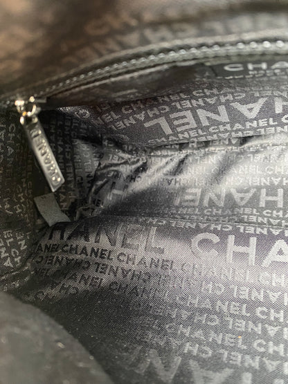 Chanel Black 2.55 Tweed Chain Bowler Bag SHW
