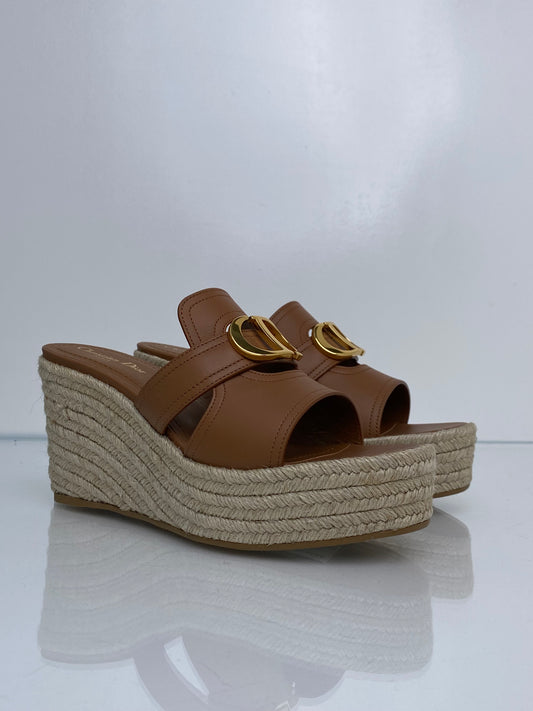 Christian Dior 30 Montaigne Tan Wedge Sandals 41