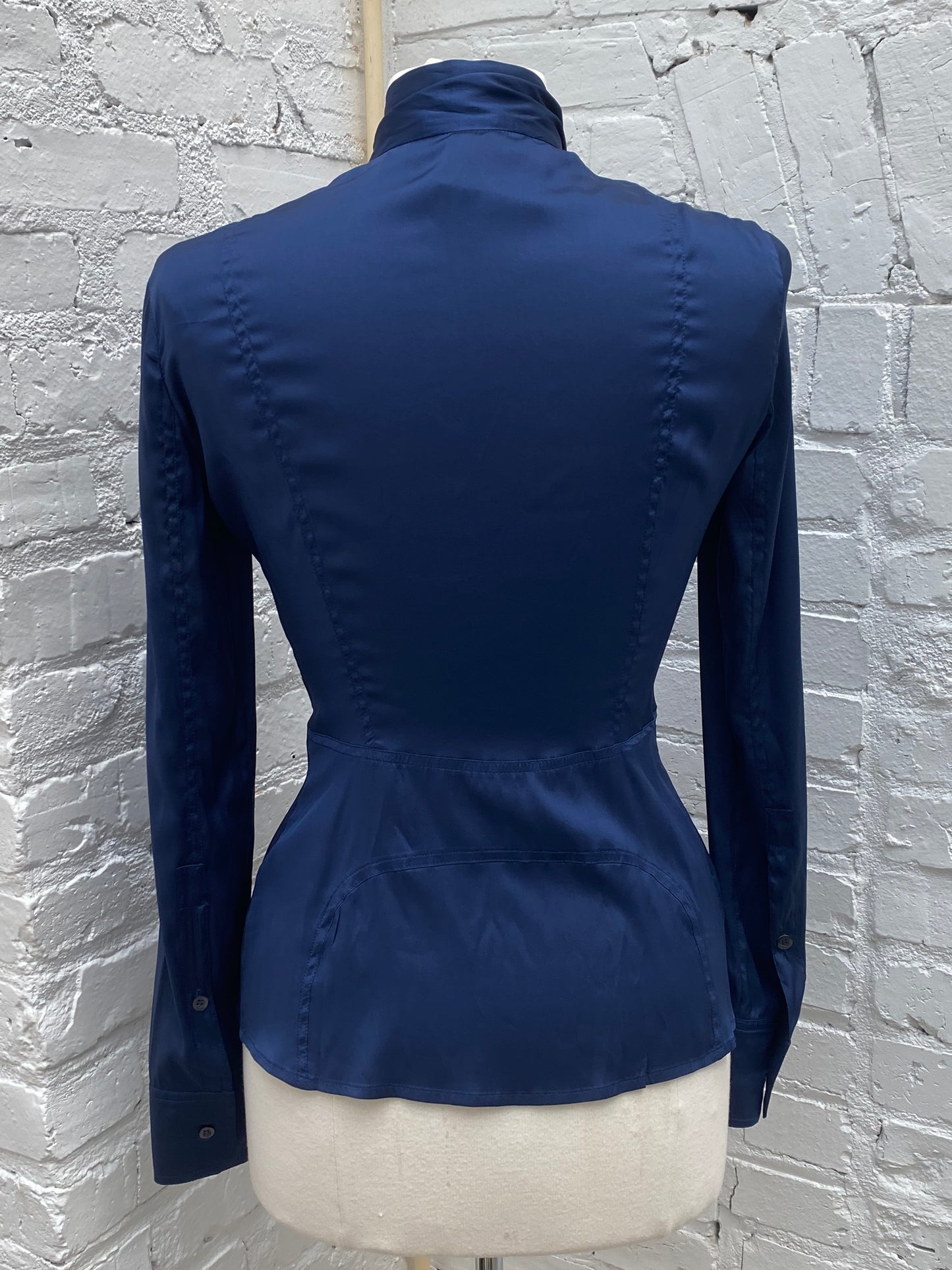 Gucci Navy Silk Blouse, 40
