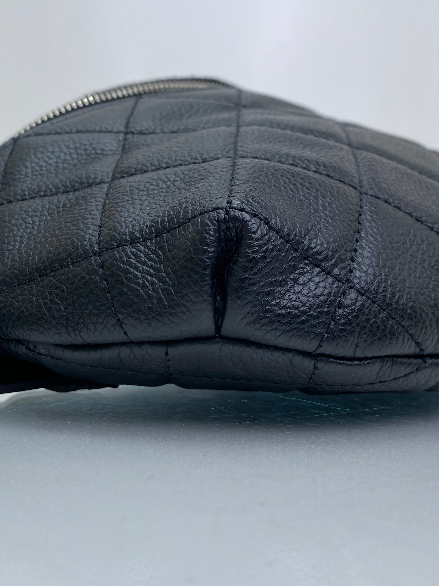 Chanel Black Uniform Quilted Bum Bag SHW