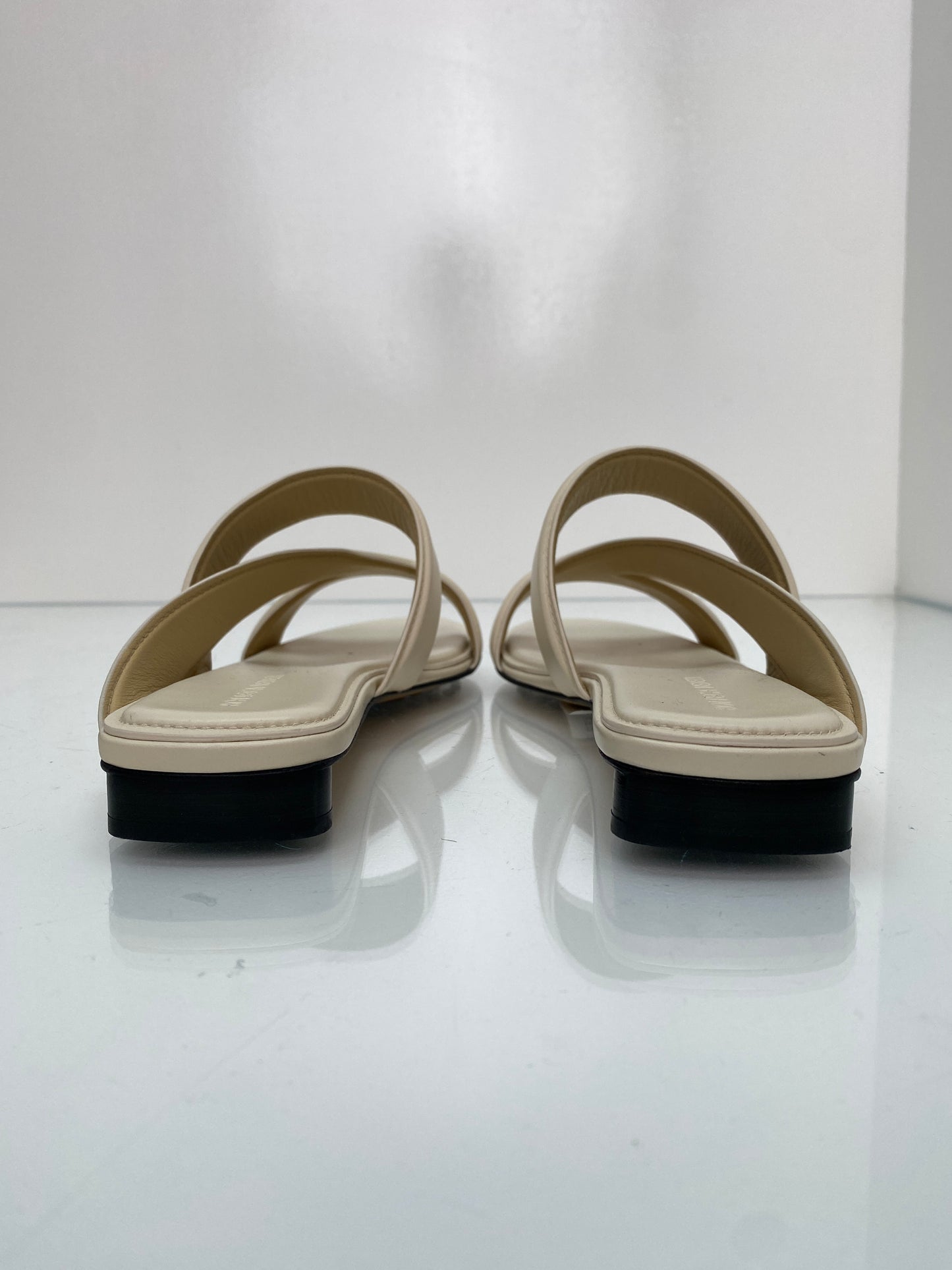 Bottega Veneta The Band Cream Sandals, 38.5
