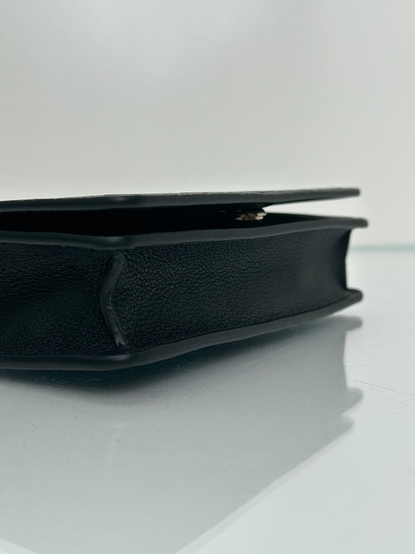 Gucci Black GG Emblem Wallet On Chain Crossbody Bag GHW