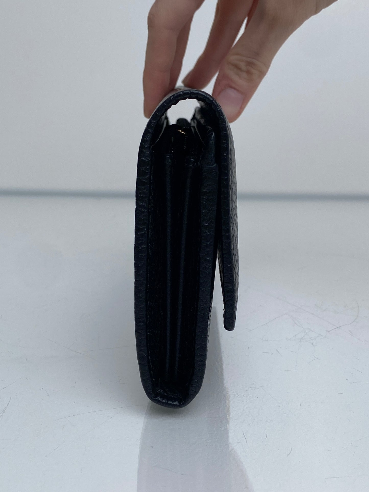 Gucci Black GG Marmont Continental Wallet GHW