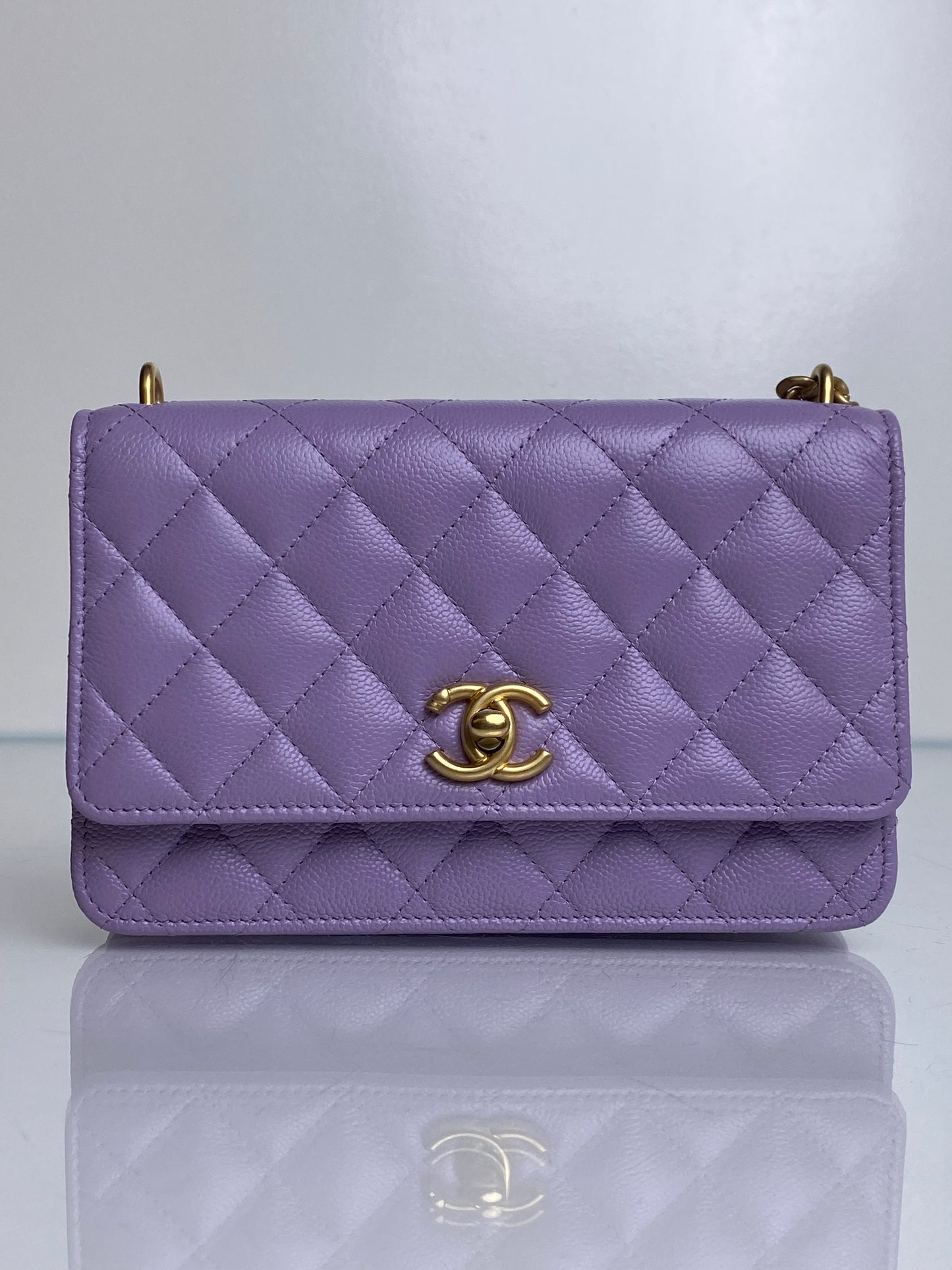 Chanel Lilac Coco Crush Caviar WOC Bag GHW