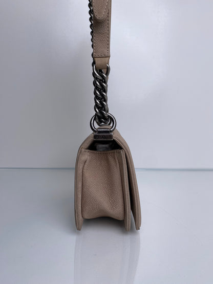 Chanel Taupe Boy Bag SHW