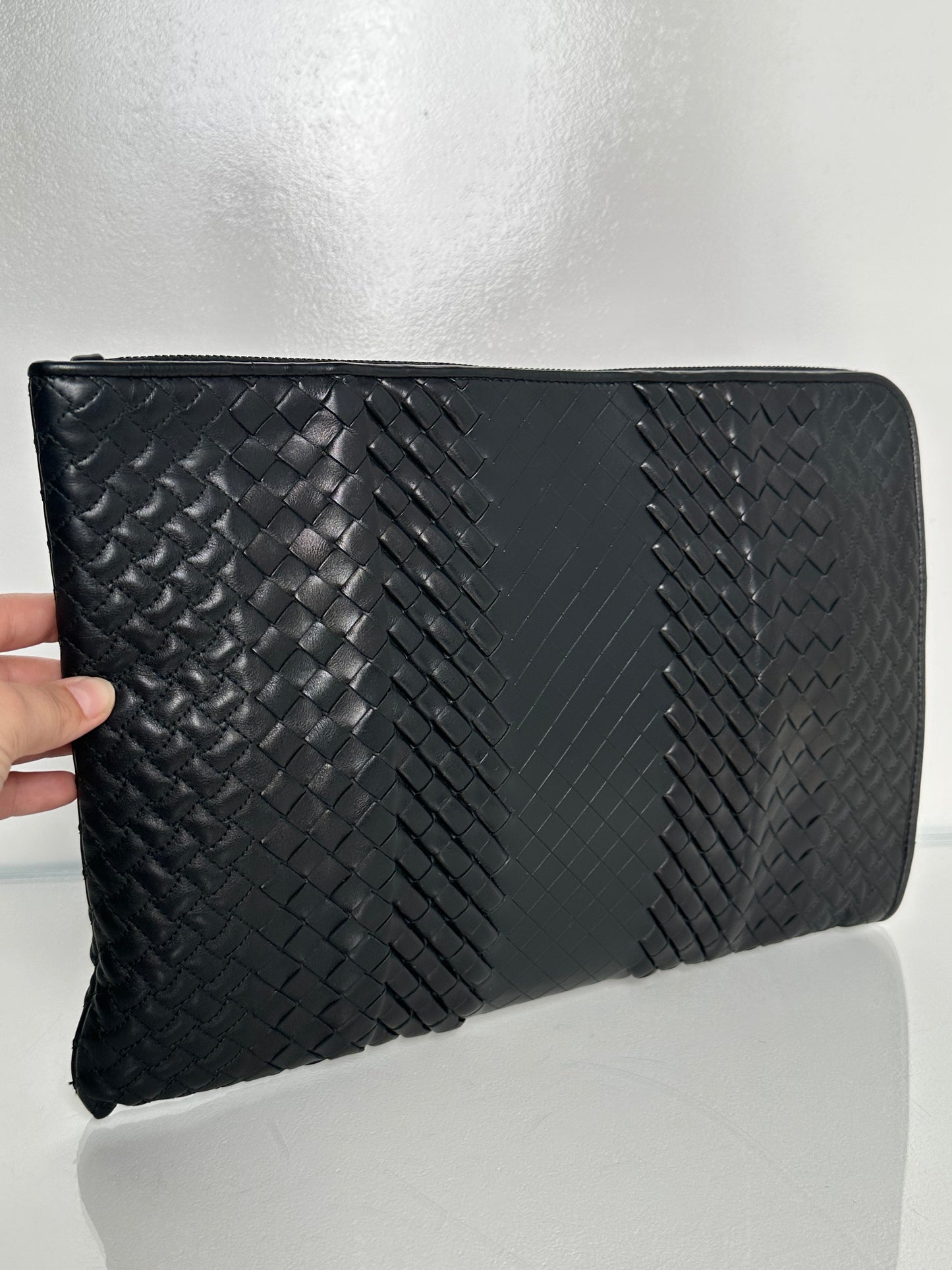 Bottega Veneta Black Intrecciato Clutch