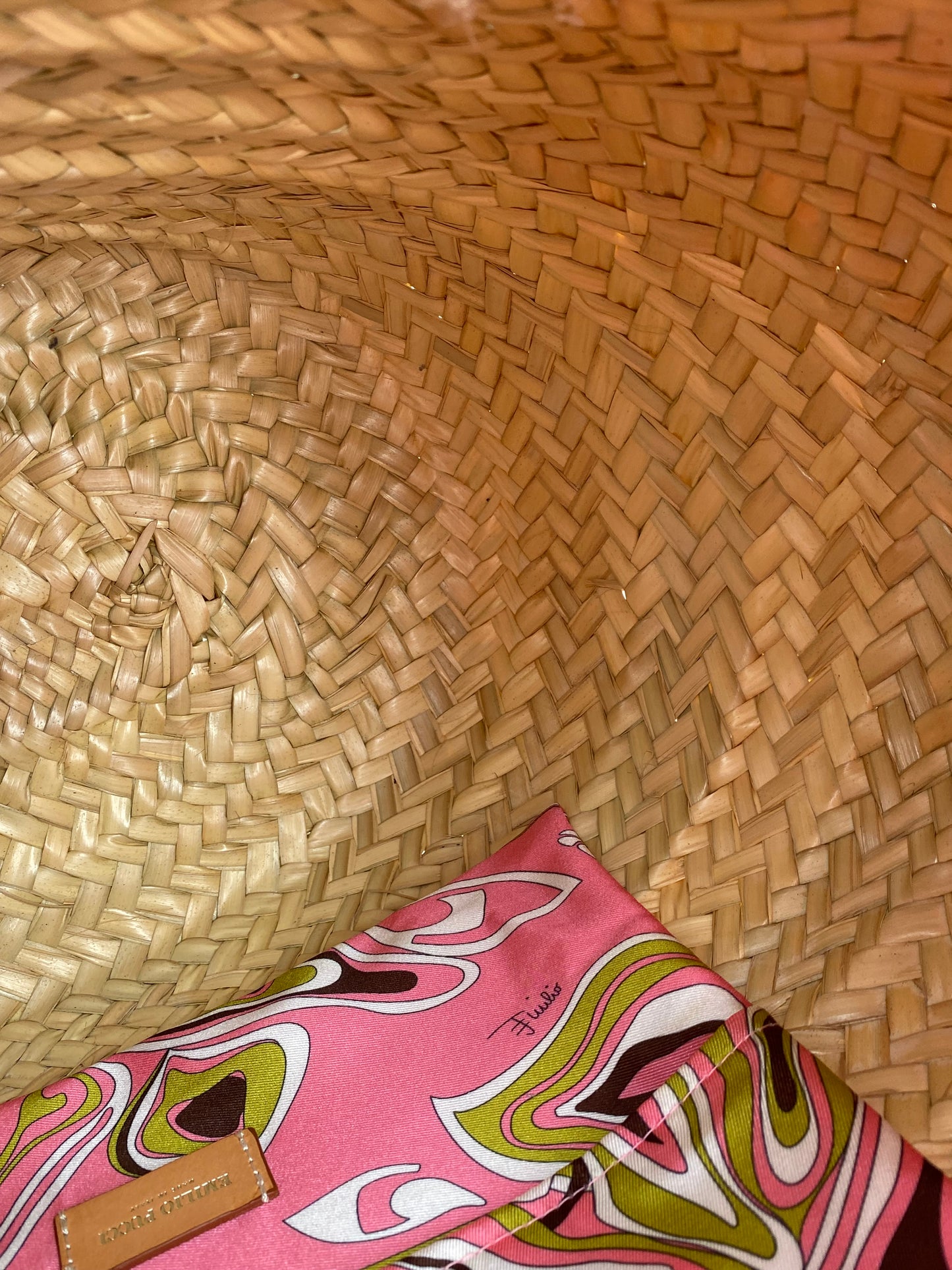Emilio Pucci Tan & Pink Basket Bag