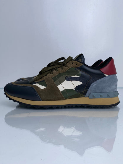 Valentino Men’s Green & Gray Camo Suede Sneakers, 43