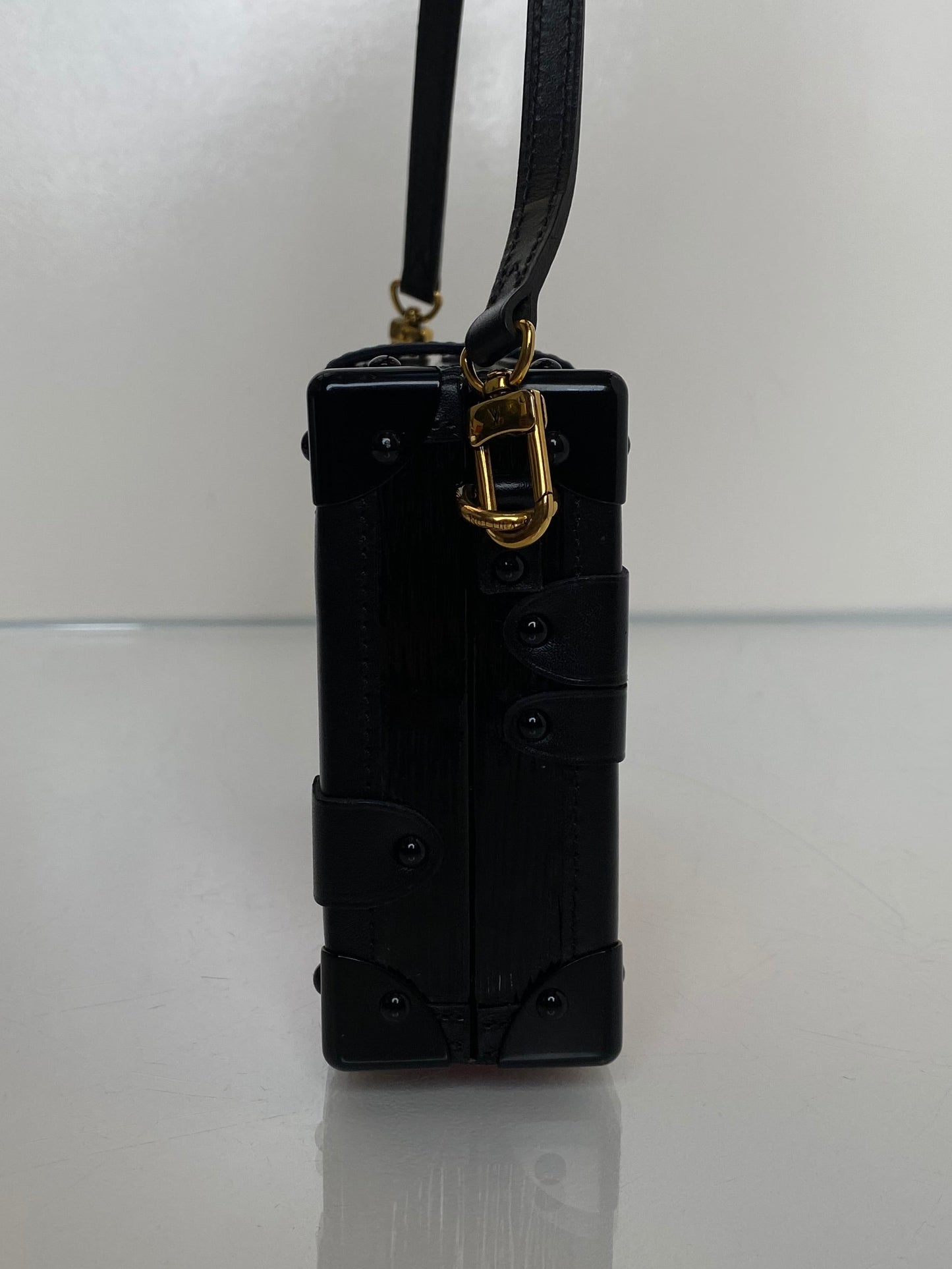 Louis Vuitton Red Epi and Black Petite Malle Trunk Crossbody Bag GHW