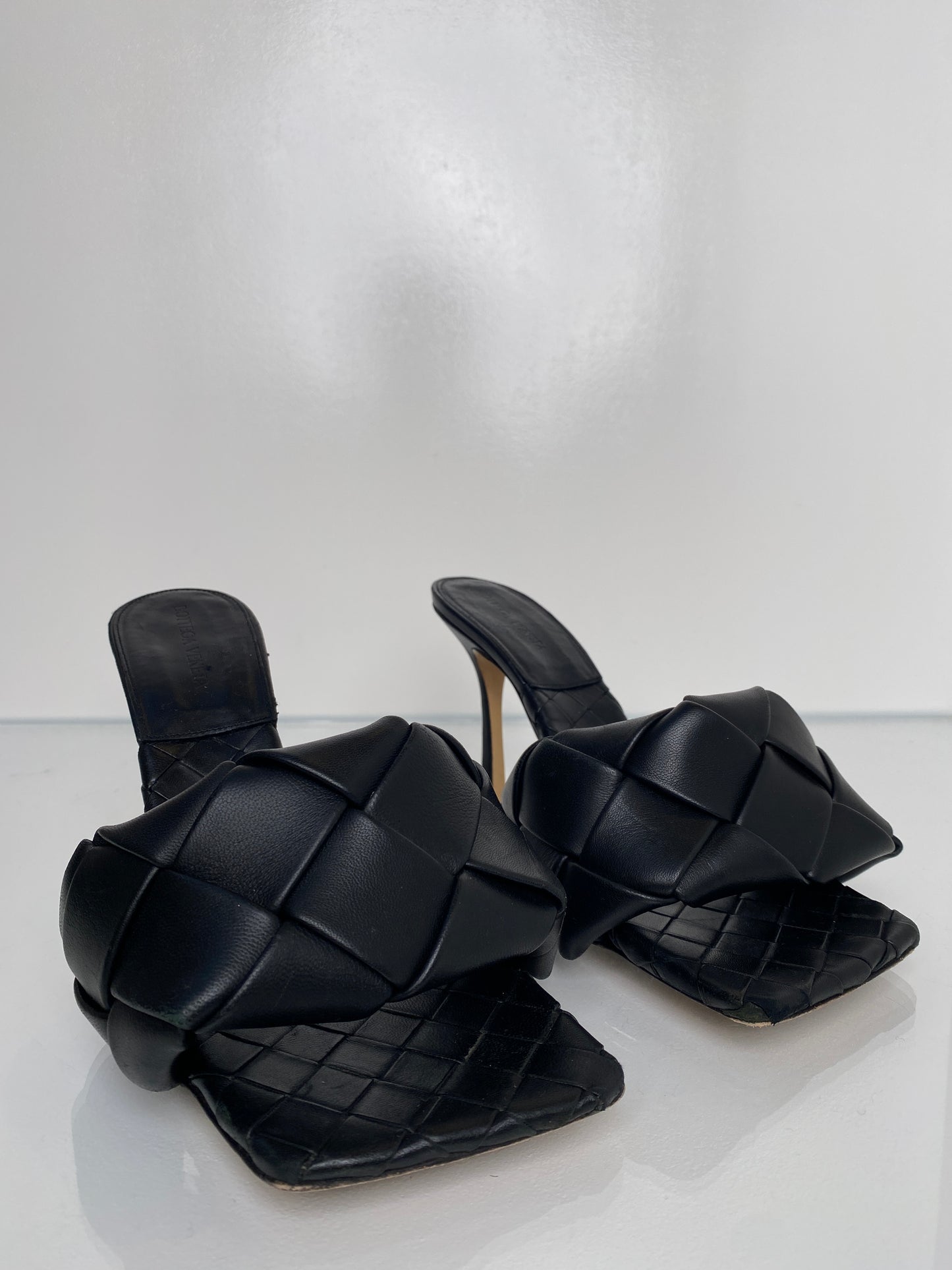 Bottega Veneta Black Padded Casette Heels, 39.5