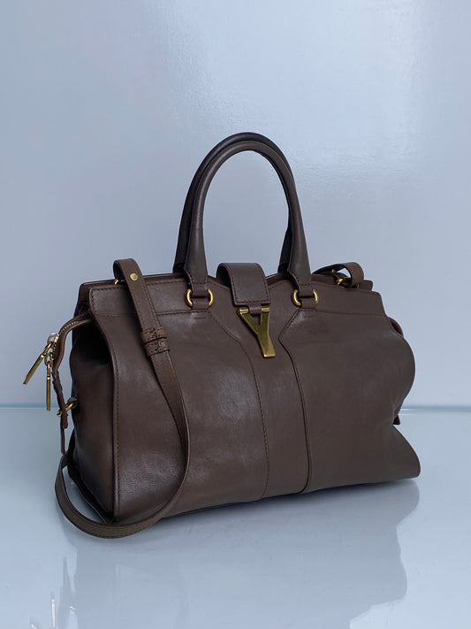 Saint Laurent Vintage Brown Y - Line Small Tote Bag GHW