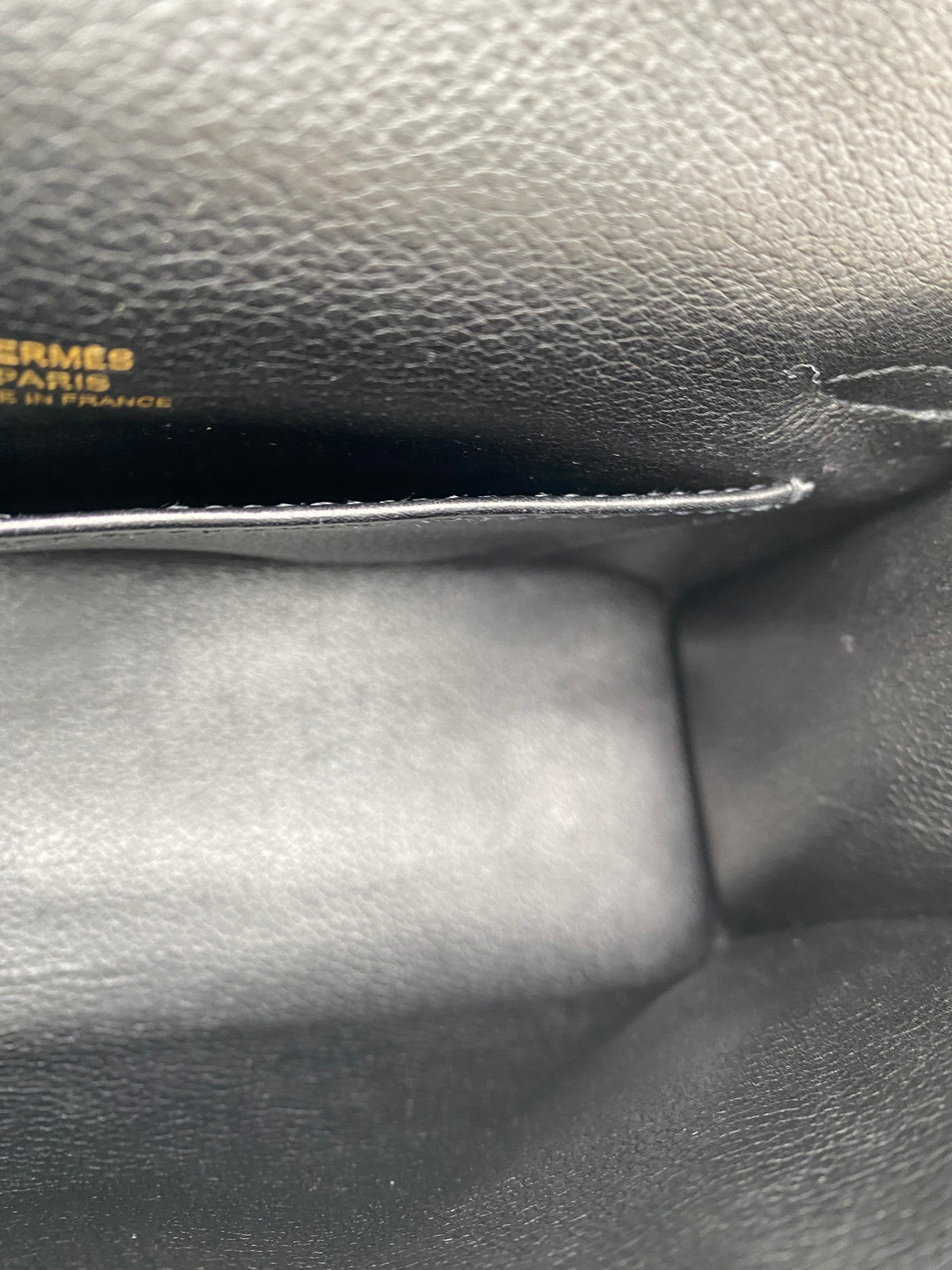Hermes Kelly Pochette Noir Swift GHW #M