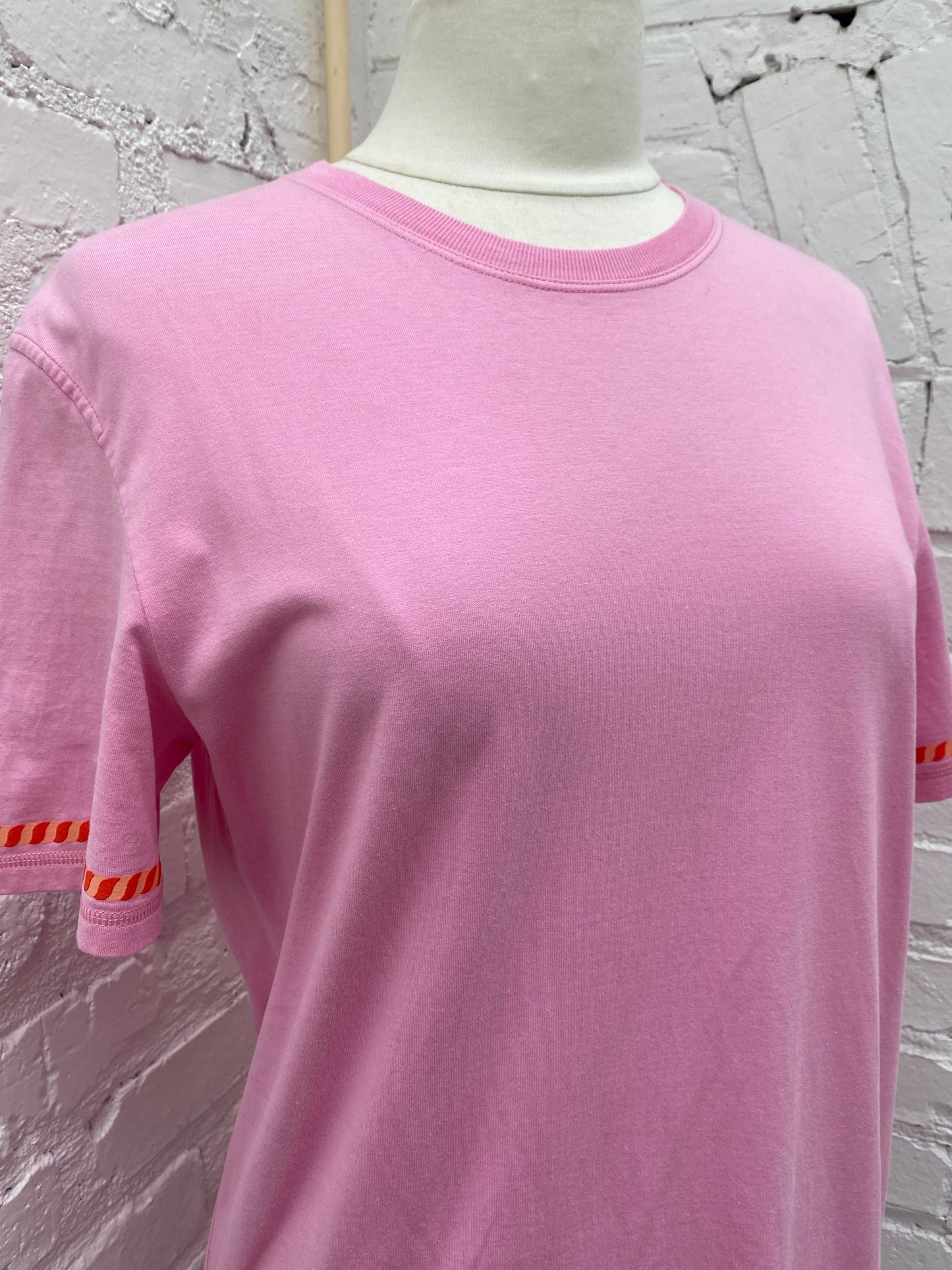 Hermes Light Pink & Orange T-Shirt Dress, 38 (As Is)