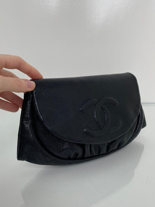 Chanel Black Caviar Half Moon WOC Bag SHW