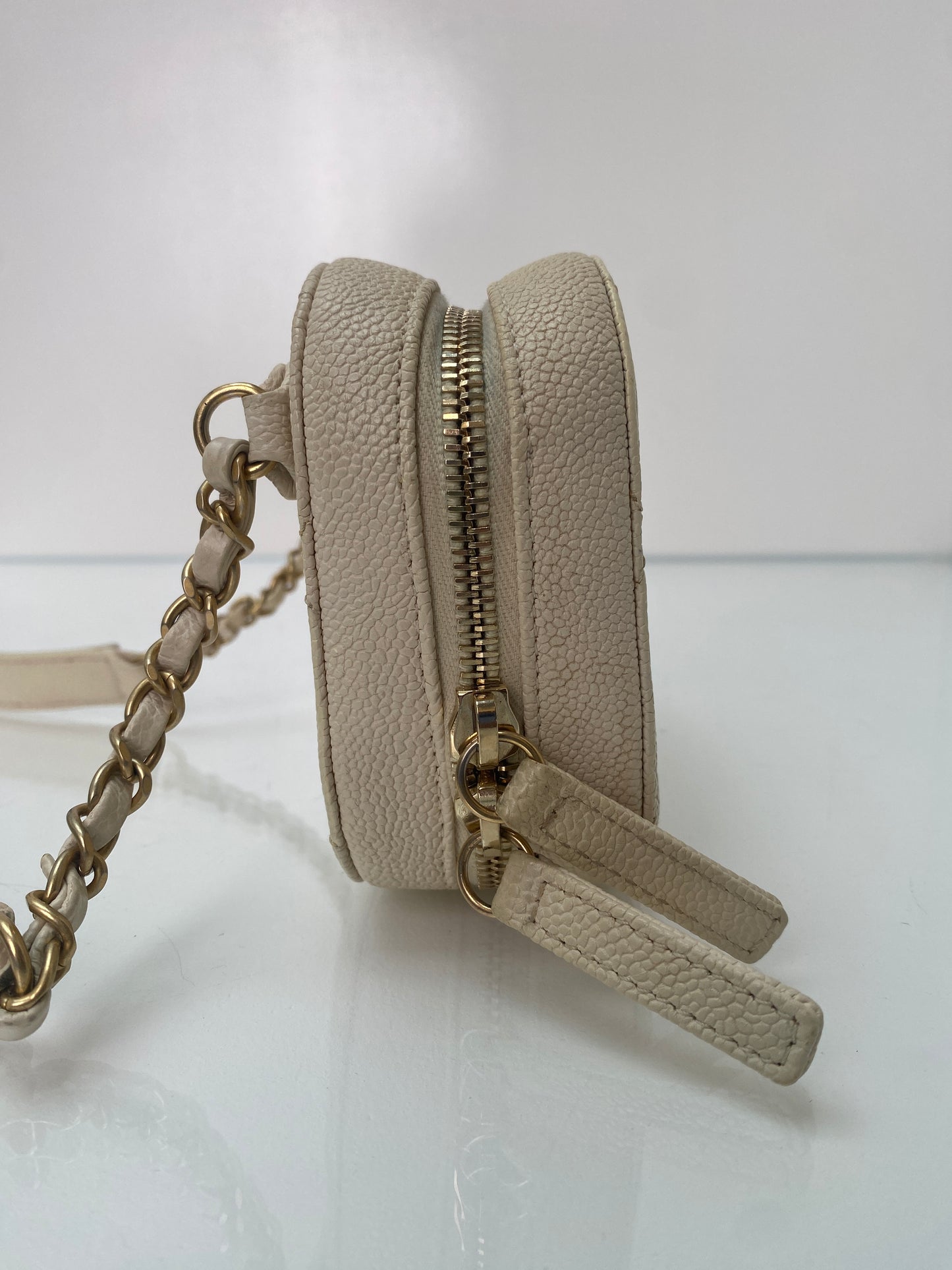 Chanel Cream Caviar Camera Bum Bag GHW