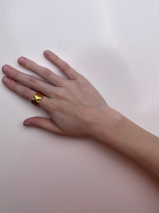 Hermes Olympie Gold Ring 6.5