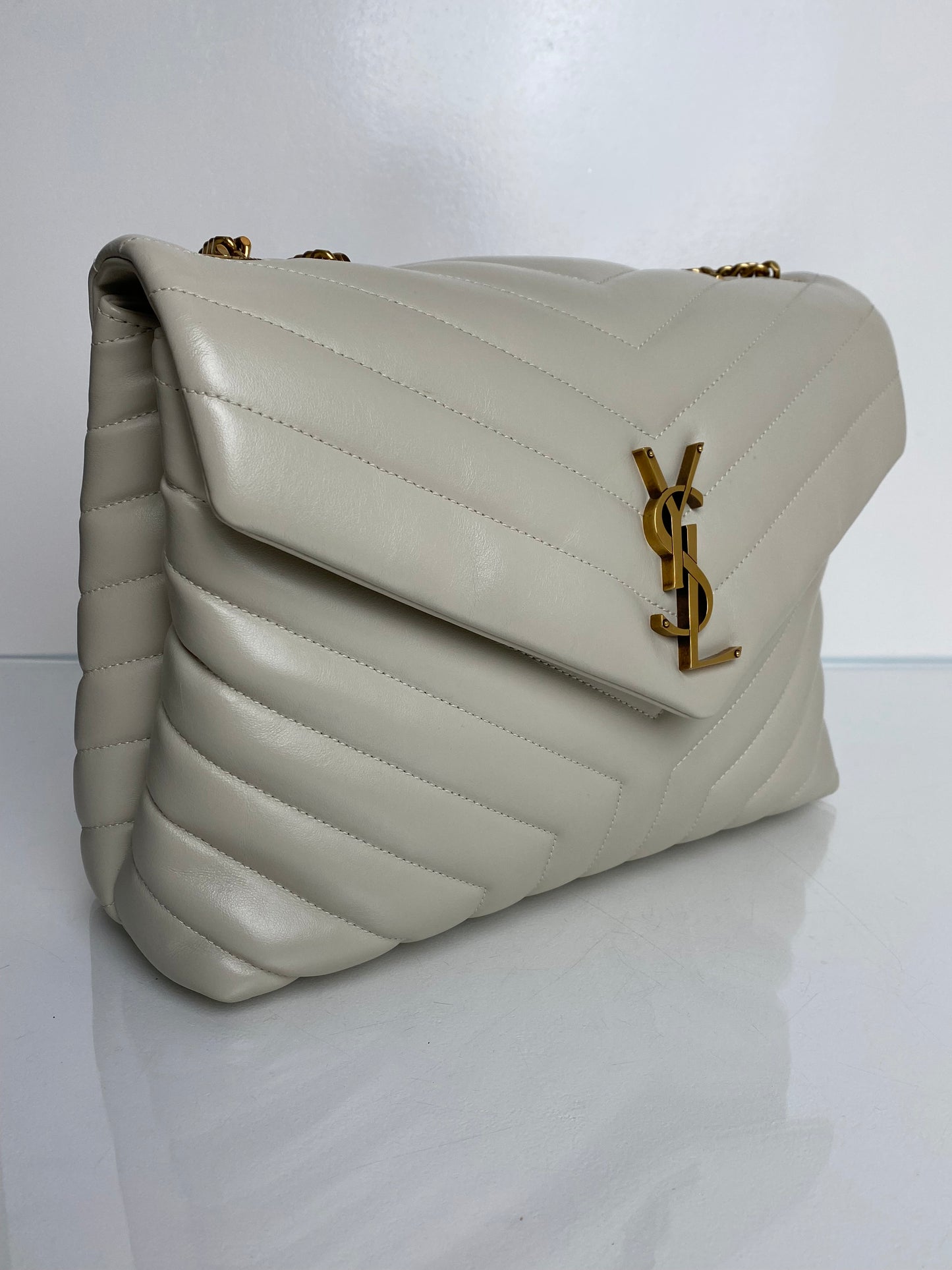 Saint Laurent Cream Lou Lou Bag GHW