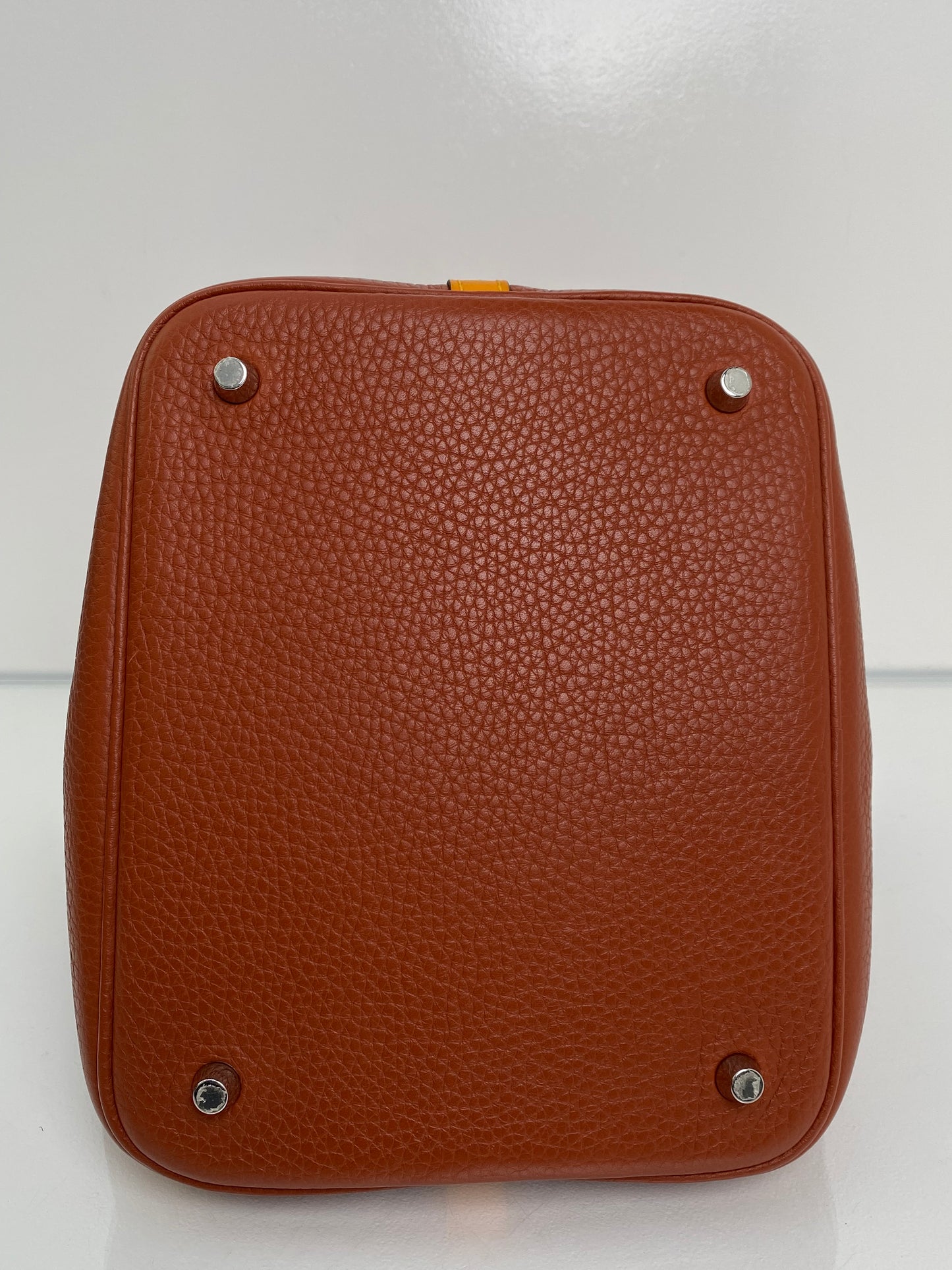 Hermes Picotin MM Cuivre / Jaune D'or Clemence PHW #X