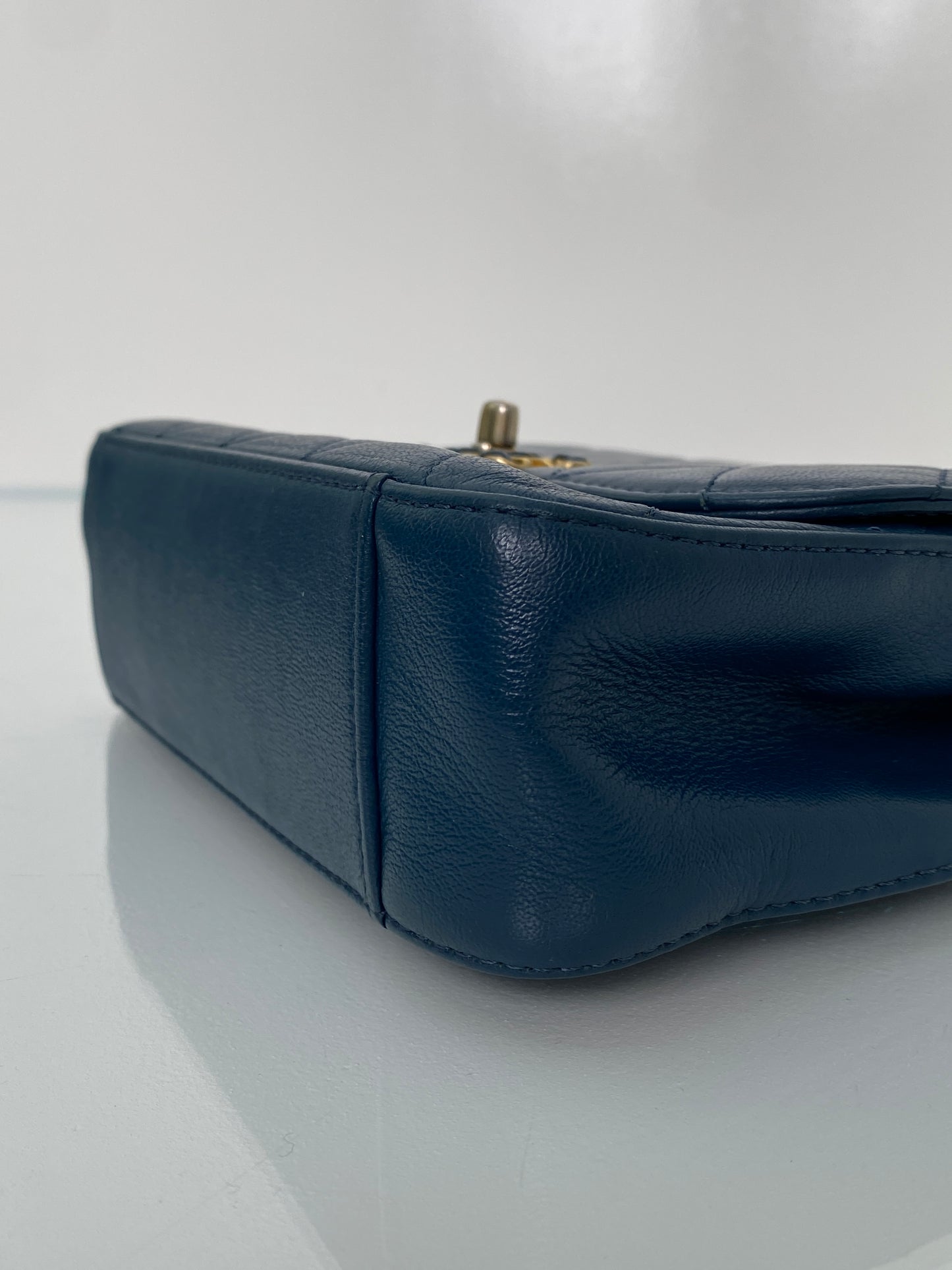 Chanel Teal Quilted Lamsbkin Infinity Top Handle Bag GHW #28