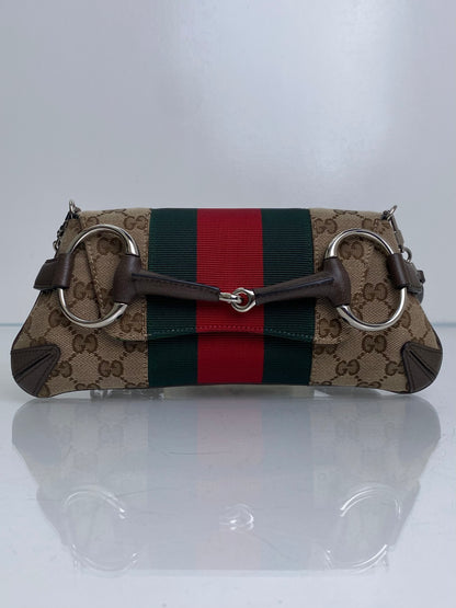 Gucci Supreme & Web Stripe Horsebit GG Small Shoulder Bag SHW