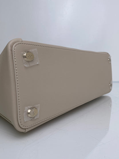Dior Beige Leather Top Handle Cigale Bag GHW