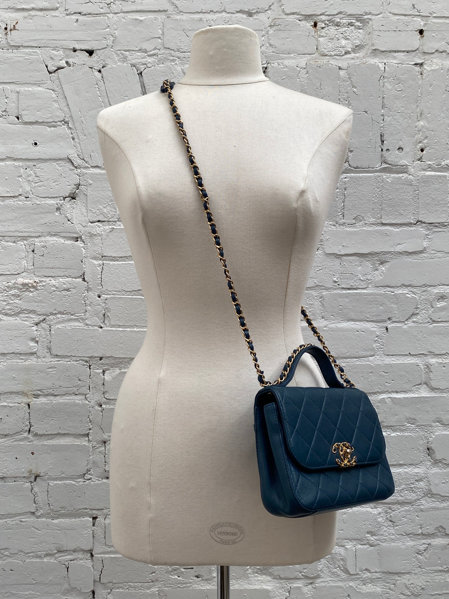 Chanel Teal Quilted Lamsbkin Infinity Top Handle Bag GHW #28