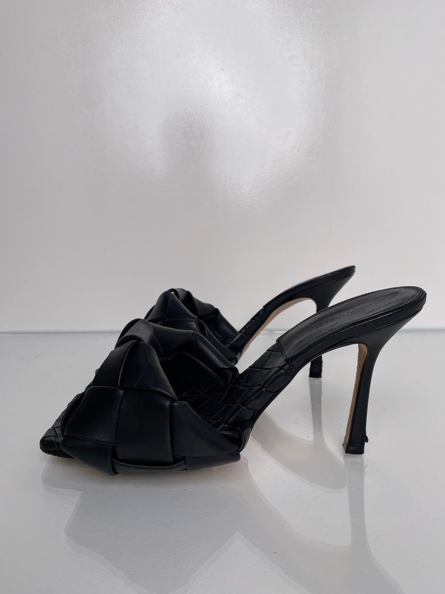 Bottega Veneta Black Padded Casette Heels, 39.5