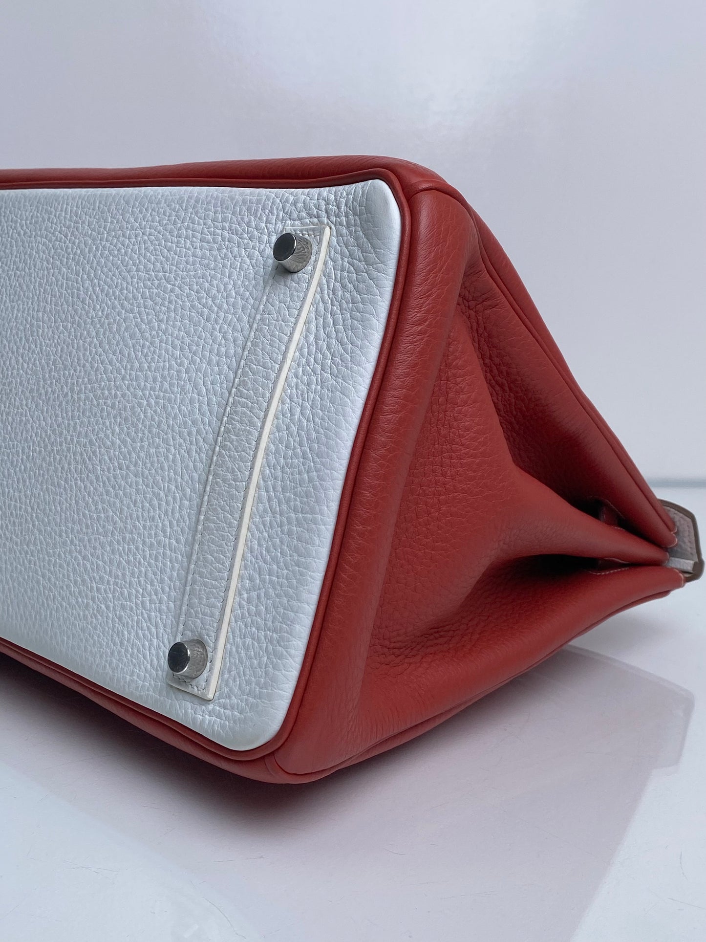 Hermes Birkin 35 Eclat Sanguine / White Clemence Clemence PHW #O