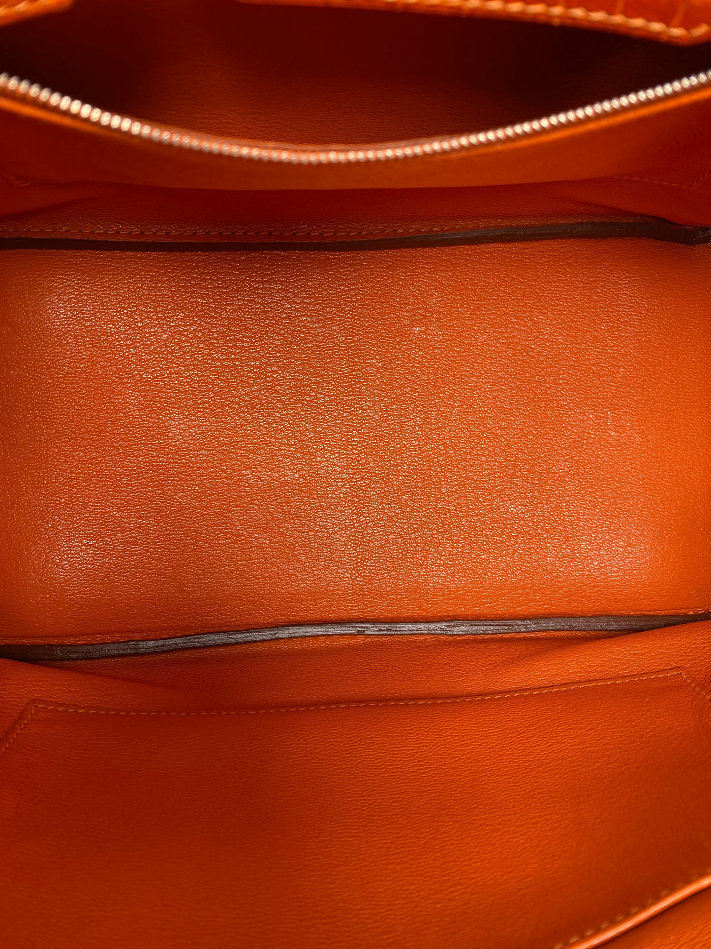 Hermes Birkin 30 Shiny Porosus Orange PHW #L