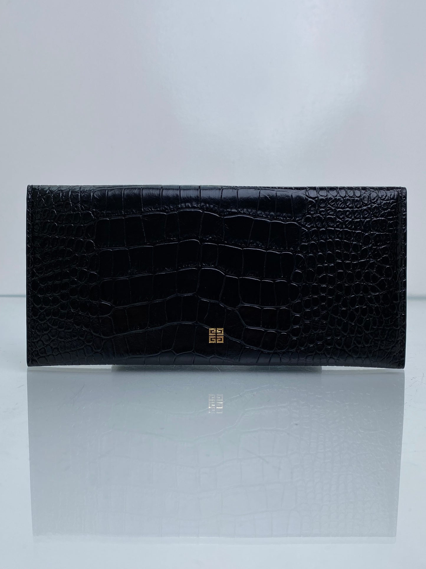 Givenchy Antigona Black Croc Embossed Mini Clutch