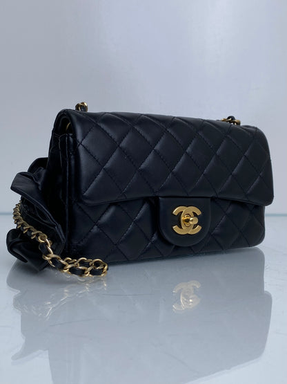 Chanel Black Quilted Lambskin Romance Mini Rectangular Classic Flap Bag GHW #30