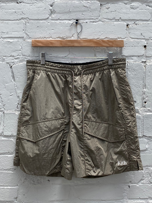 Kith Tan Windbreaker Shorts, M