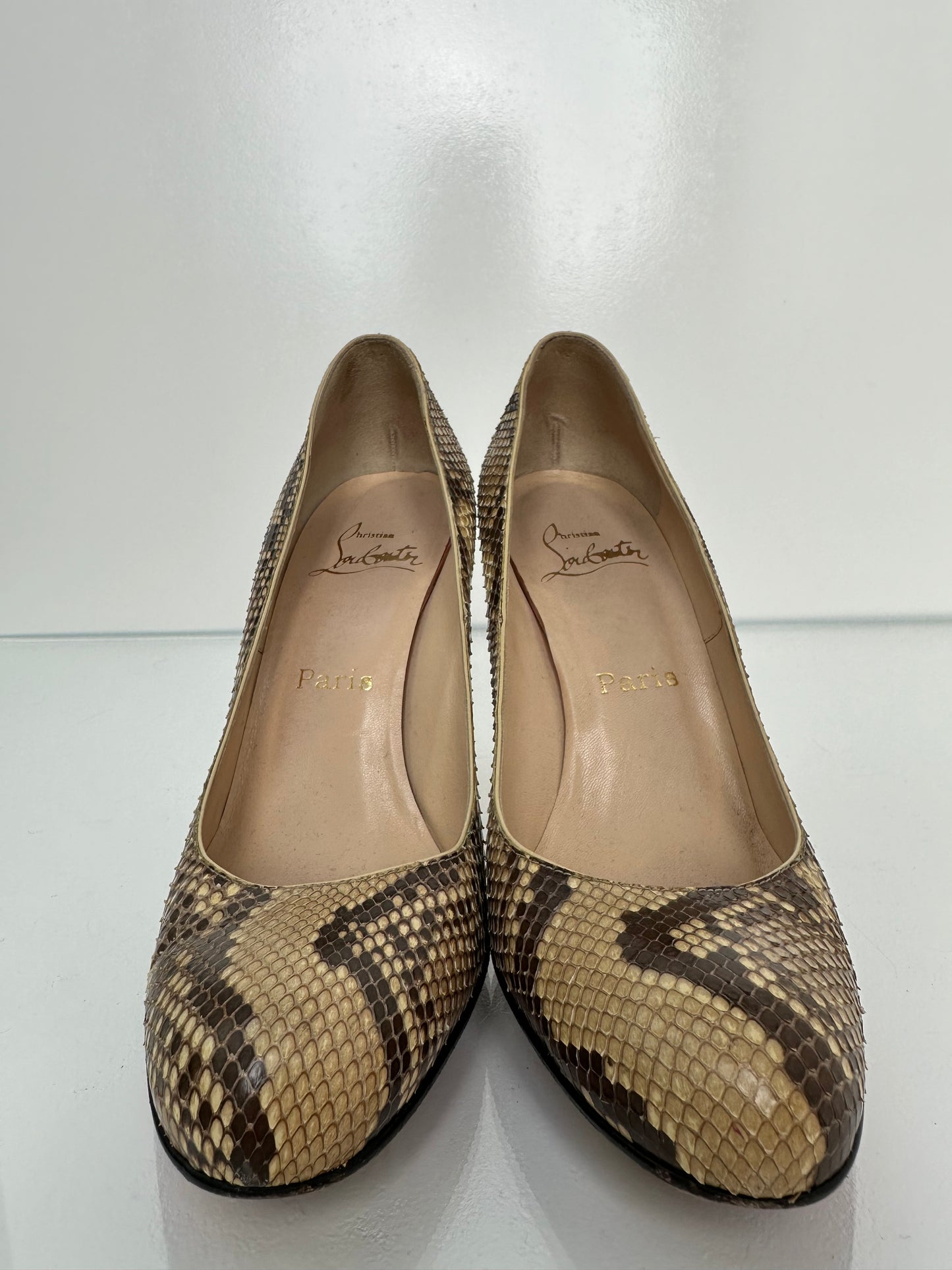 Christian Louboutin Python Heels, 38.5