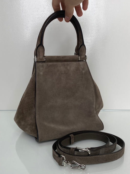 Max Mara Grey Taupe Suede Bag