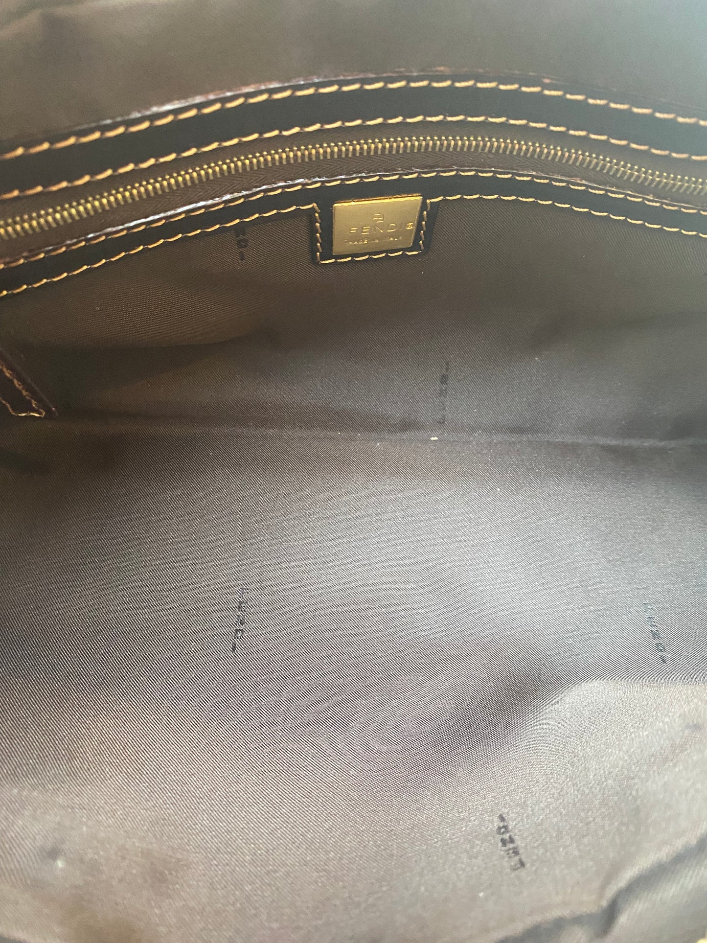 Fendi Patent Leather Tan FF Tote