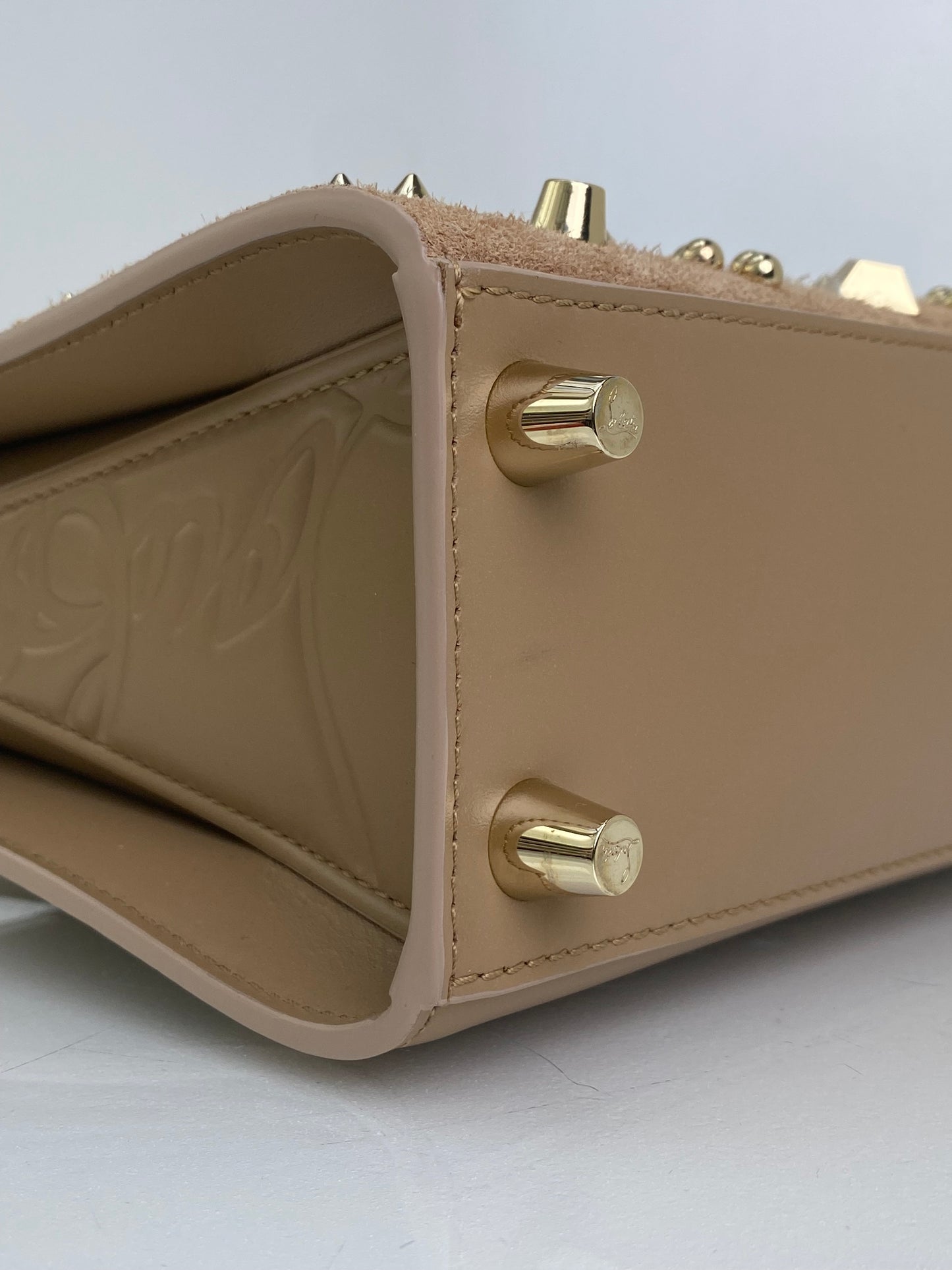Christian Louboutin Paloma Mini Studded Suede Tote Bag GHW