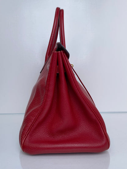 Hermes Birkin 35 Rouge Togo GHW #I