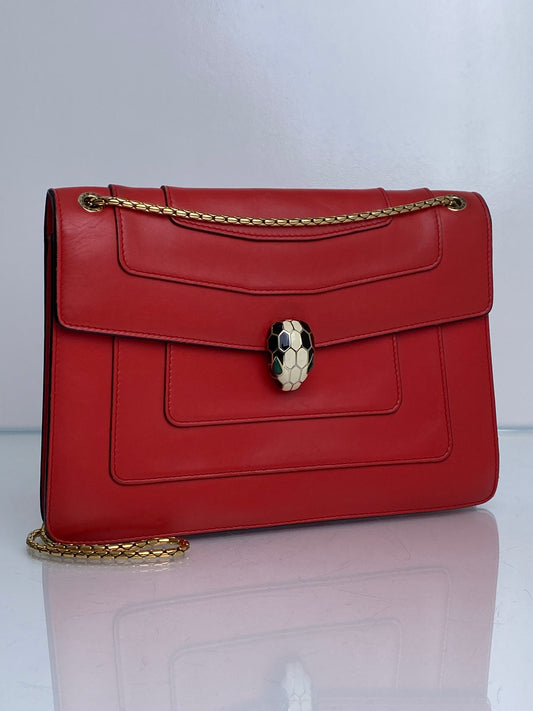 Bvlgari Red Serpenti Bag GHW
