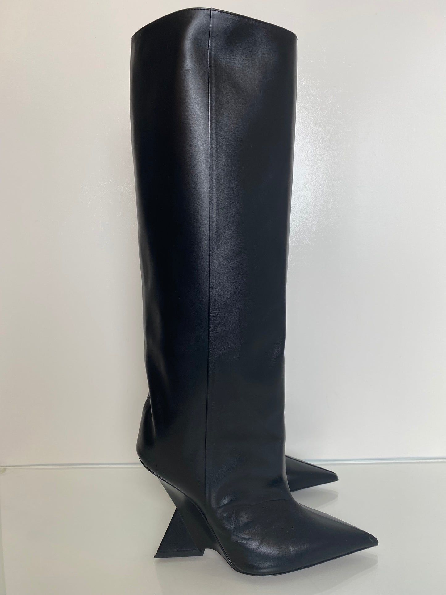 The Attico Black Cheope Knee-High Boots, 40